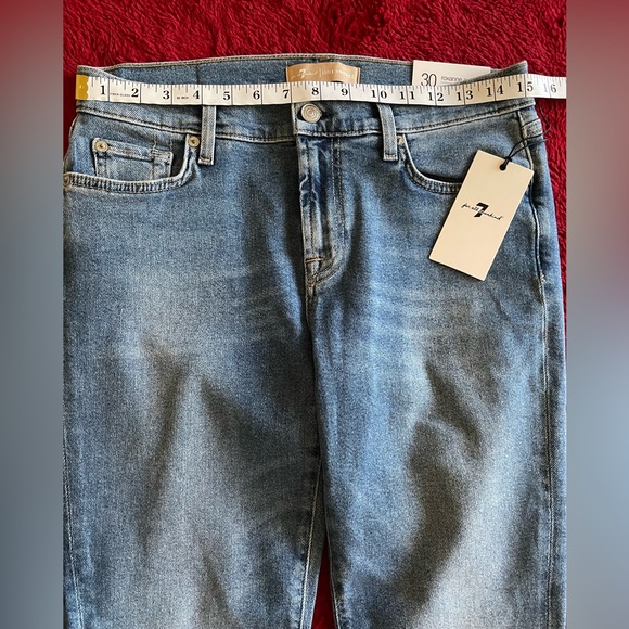 NWT 7 For All Man Kind Luxe Vintage Roxanne Ankle Slim Cigarette Jeans Size 30 - Picture 12 of 14
